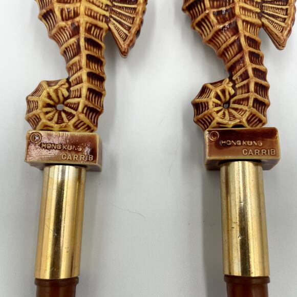 Vintage MCM Carrib Plastic Seahorse Salad Fork Spoon Florida Utensils - Picture 9 of 10